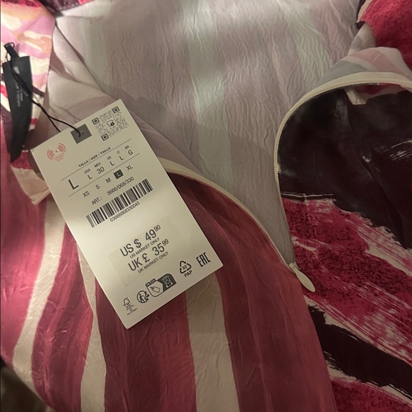 Zara Pink and White Patterned Skirt - Picture 5 of 5